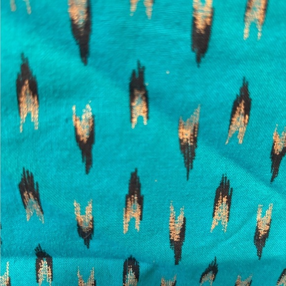 VTG Handmade Reversible Printed 2 Button Cotton Vest M Teal Black Gold Vintage - Picture 4 of 6